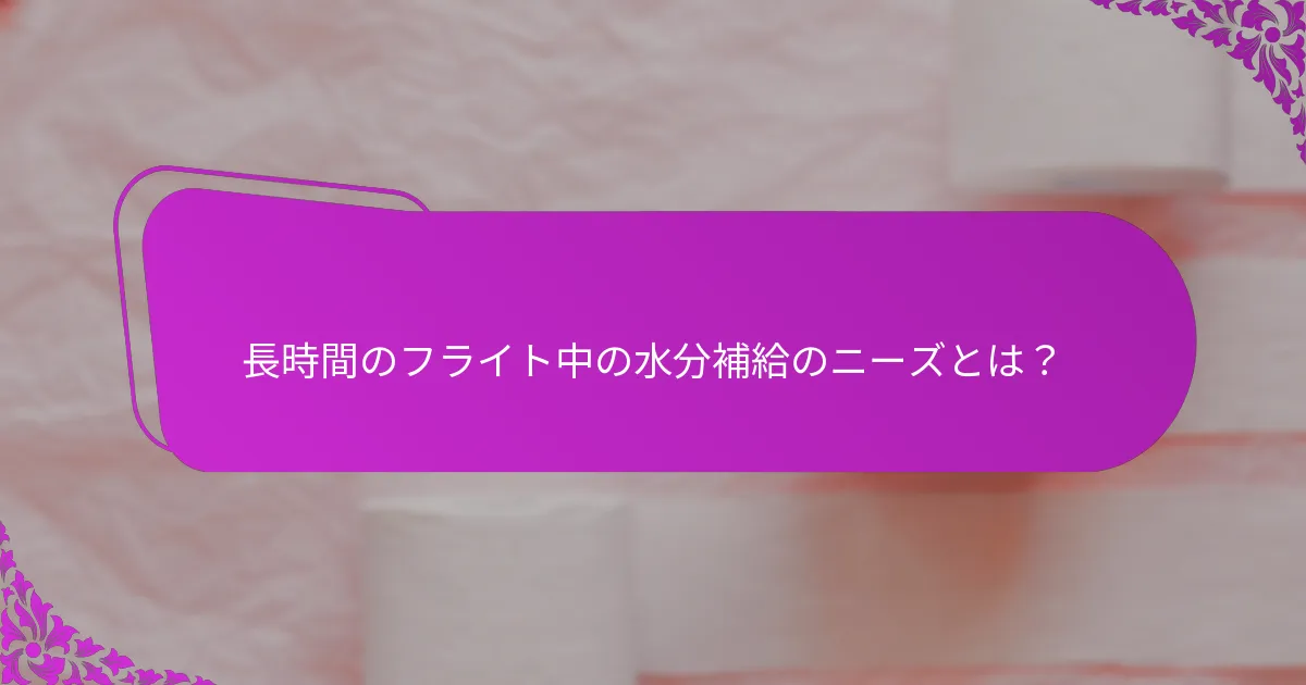 フライトの前と途中で水分補給を維持するにはどうすればよいですか？