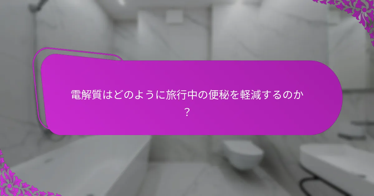 電解質はどのように旅行中の便秘を軽減するのか?