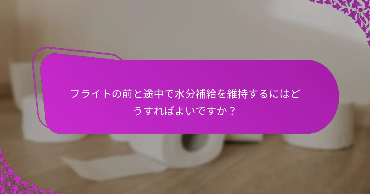 フライト中の水分補給に最適な飲料は何ですか？