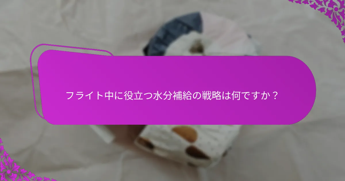 フライト中に役立つ水分補給の戦略は何ですか？