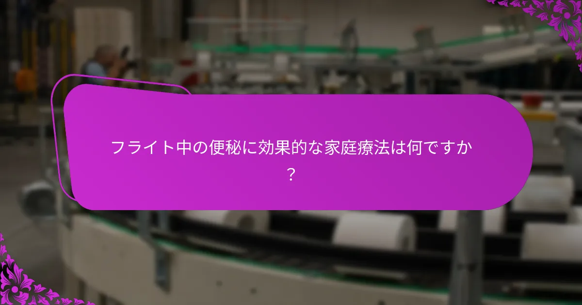 フライト前に便秘を防ぐにはどうすればよいですか?
