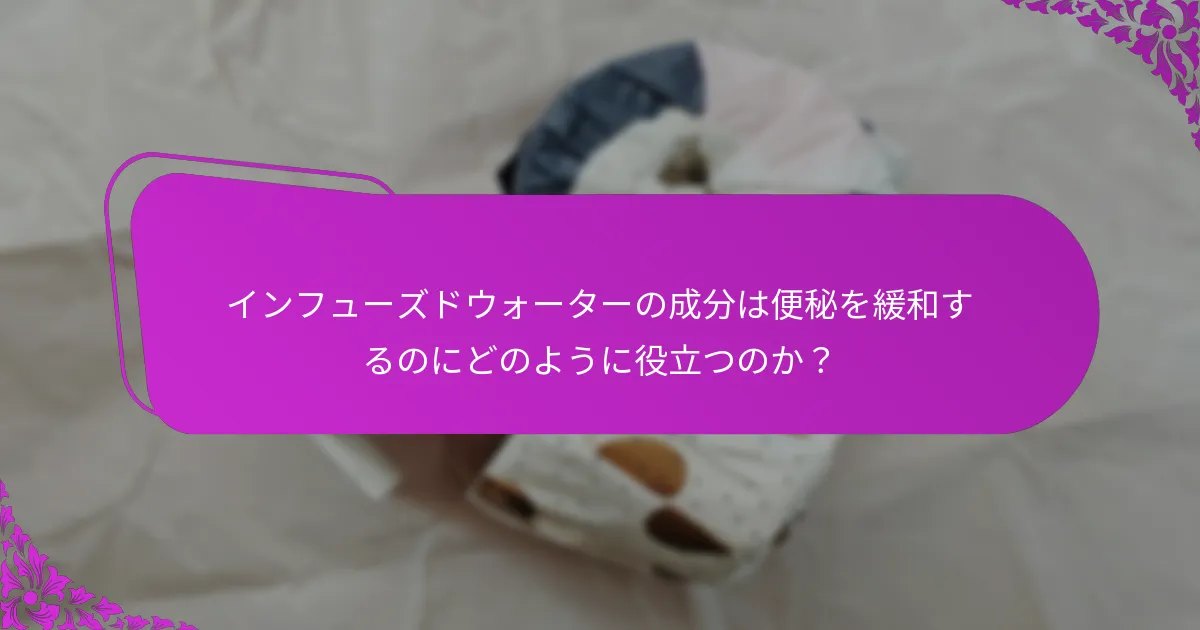 インフューズドウォーターの成分は便秘を緩和するのにどのように役立つのか？