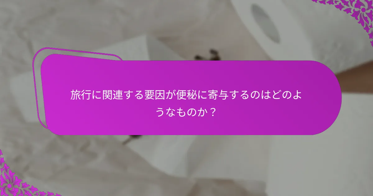 旅行中に便秘を防ぐために最も効果的な飲み物は？