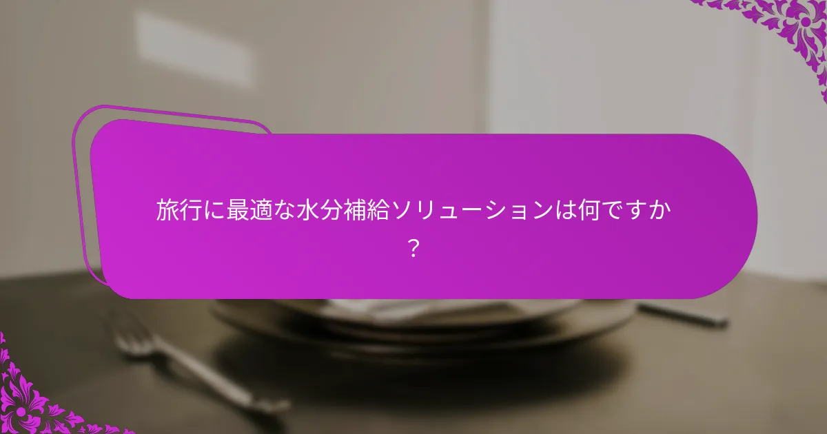 水分補給は旅行中の便秘をどのように防ぐことができますか？