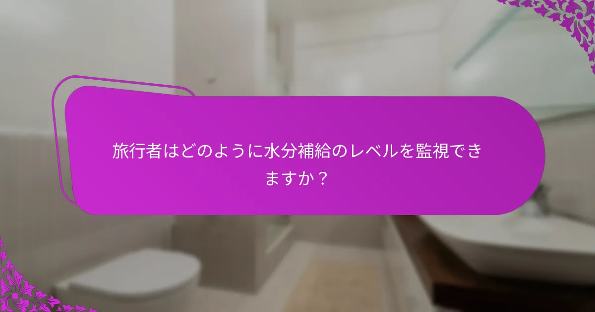 水分補給は旅行中の便秘にどのように影響しますか？