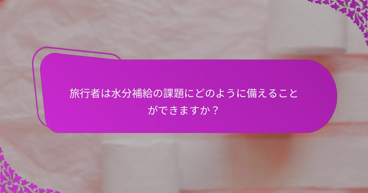 旅行中の便秘管理に最適な水分補給製品はどれですか？