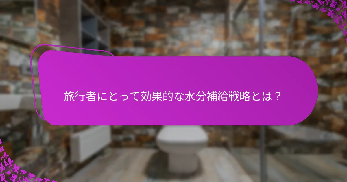 旅行者が水分補給と便秘について心配すべき時期は？