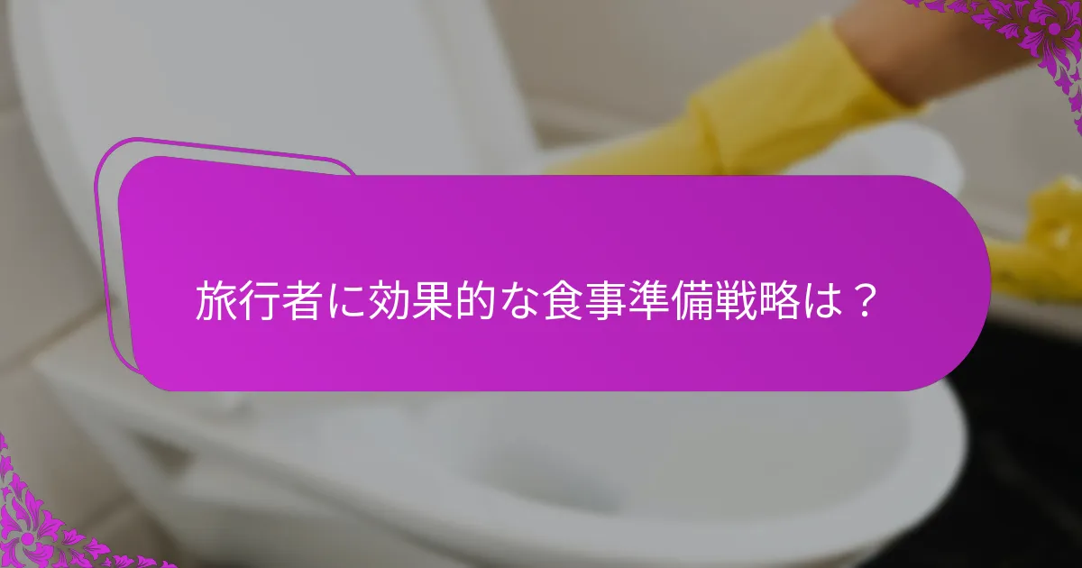 旅行者に効果的な食事準備戦略は?