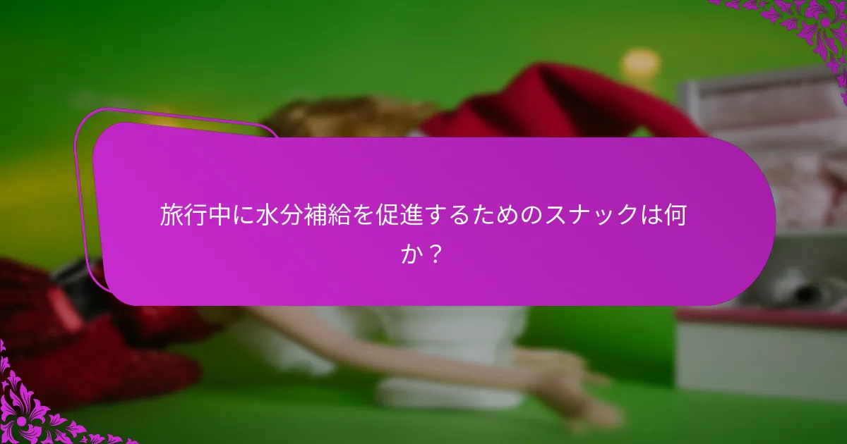 旅行中の水分補給に最も効果的な飲み物は何か?