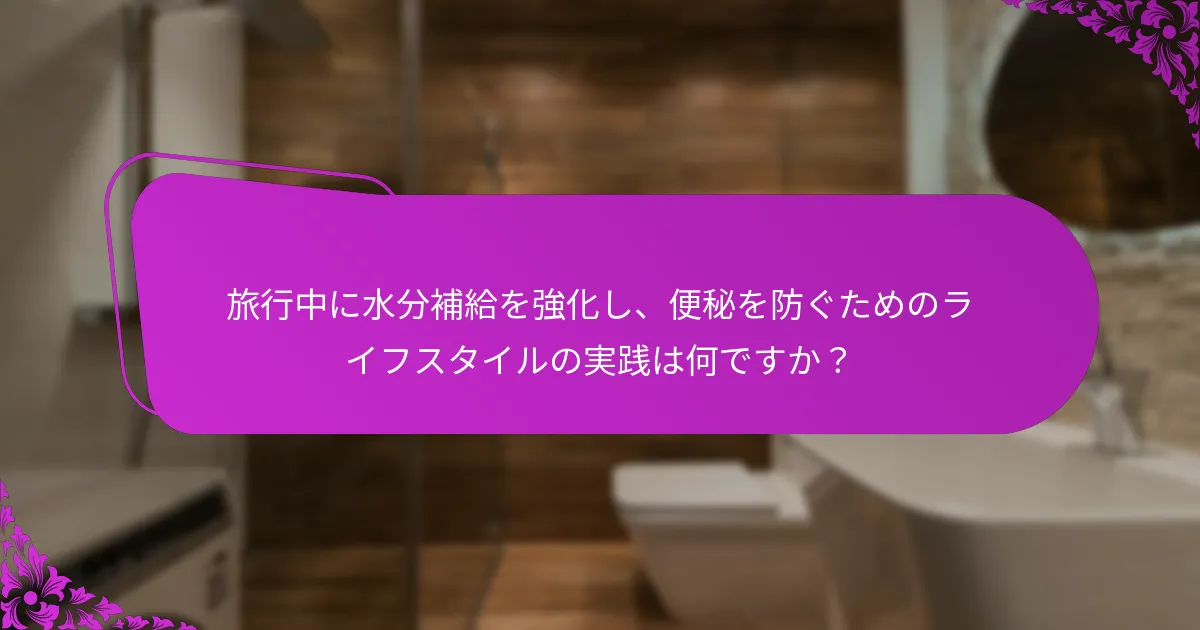 水分補給をサポートし、便秘を防ぐための食事の選択は何ですか?