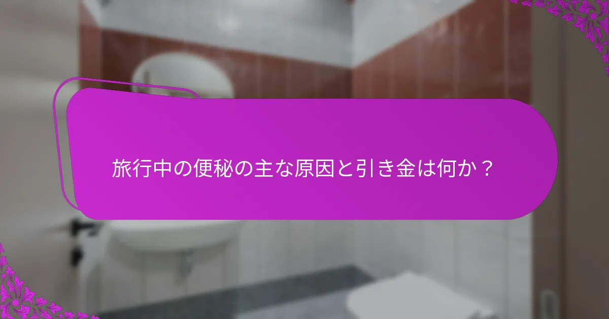 旅行者はどのように旅行中の便秘を予防できるか?