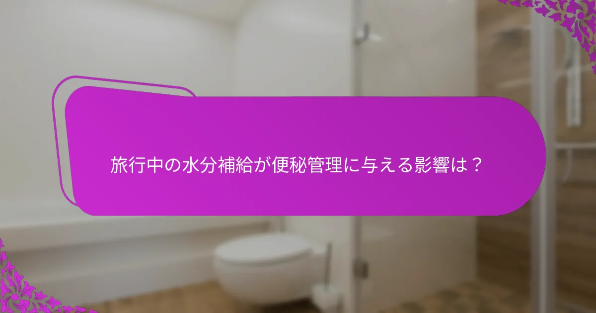 旅行中の水分補給を向上させるための実用的なヒントは？