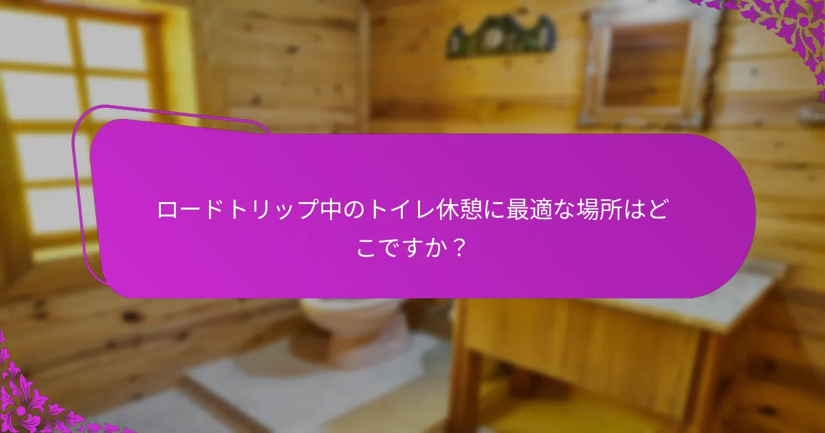 ロードトリップ中のトイレ休憩に最適な場所はどこですか？