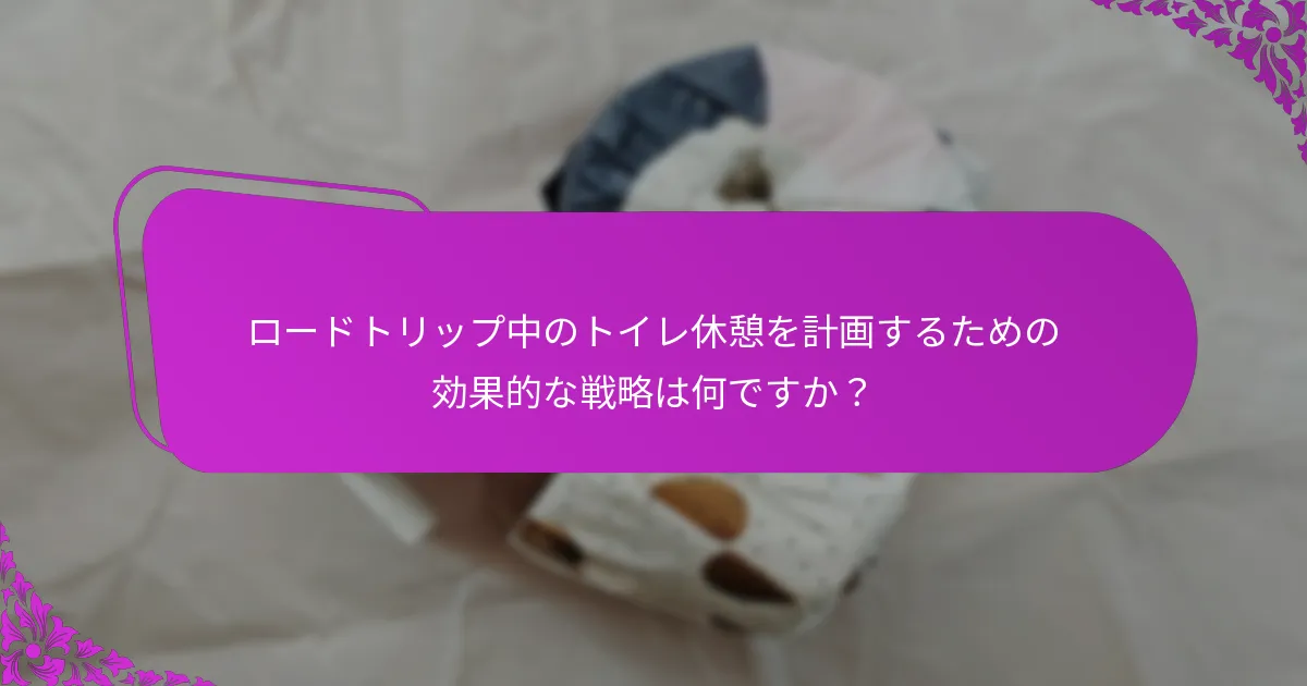 トイレ休憩のために考慮すべき健康上の注意点は何ですか？